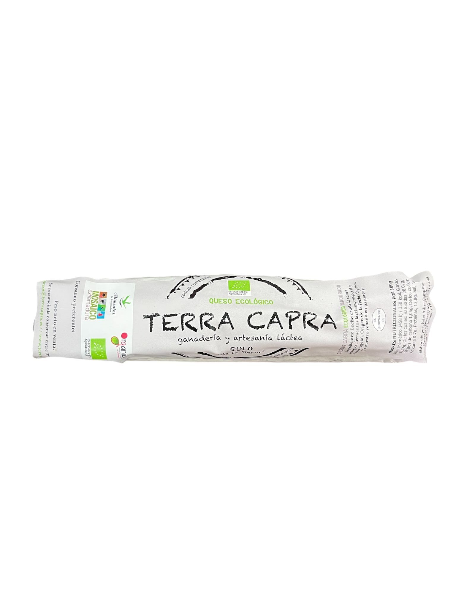 comprar online queso de cabra ecologica rulo con carbon de extremadura con envio en 24 horas